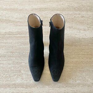 Vintage Chanel Suede CC Ankle Boots